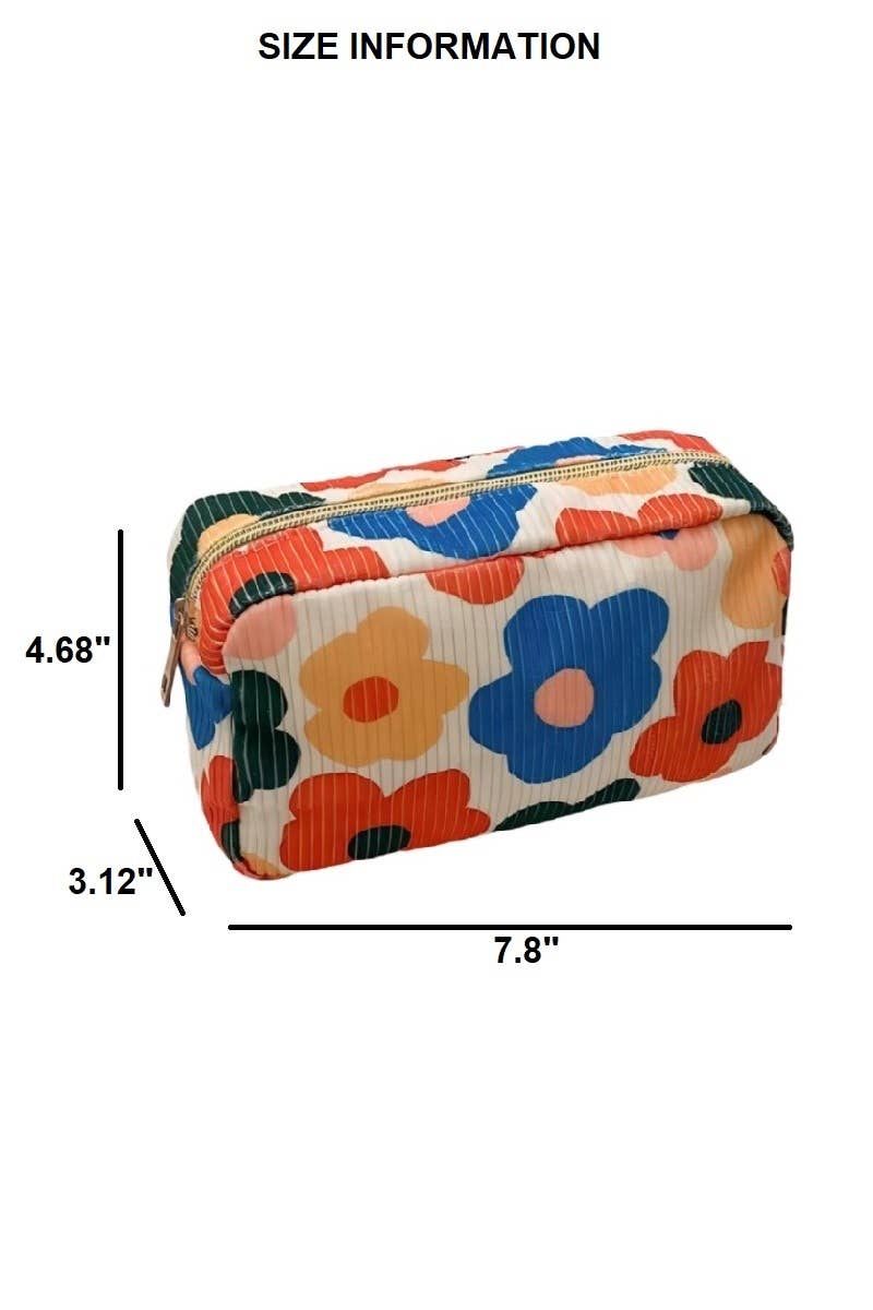 Corduroy cosmetic make up bag pouch