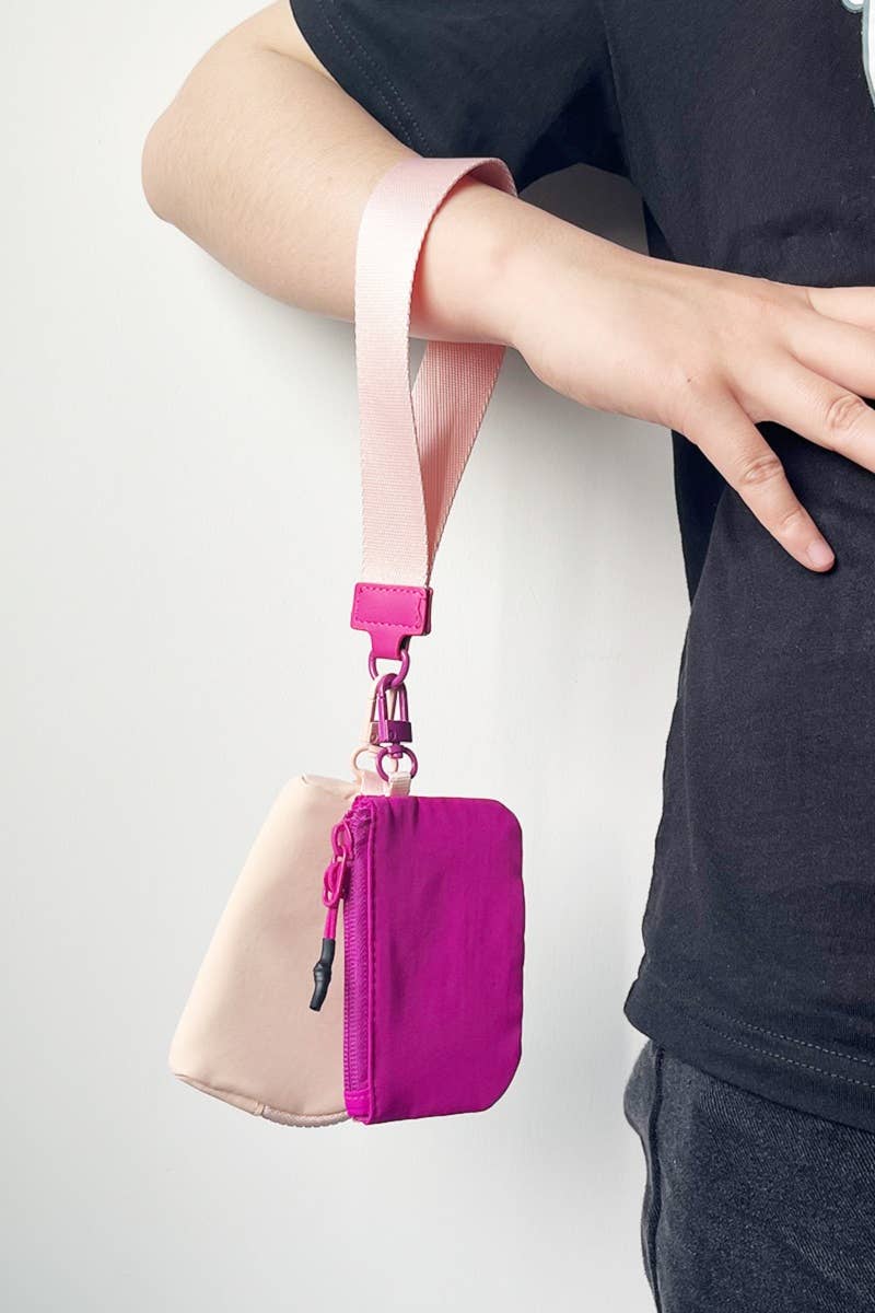 SI-26443 Dual Pouch Wristlet Keychain Wallet