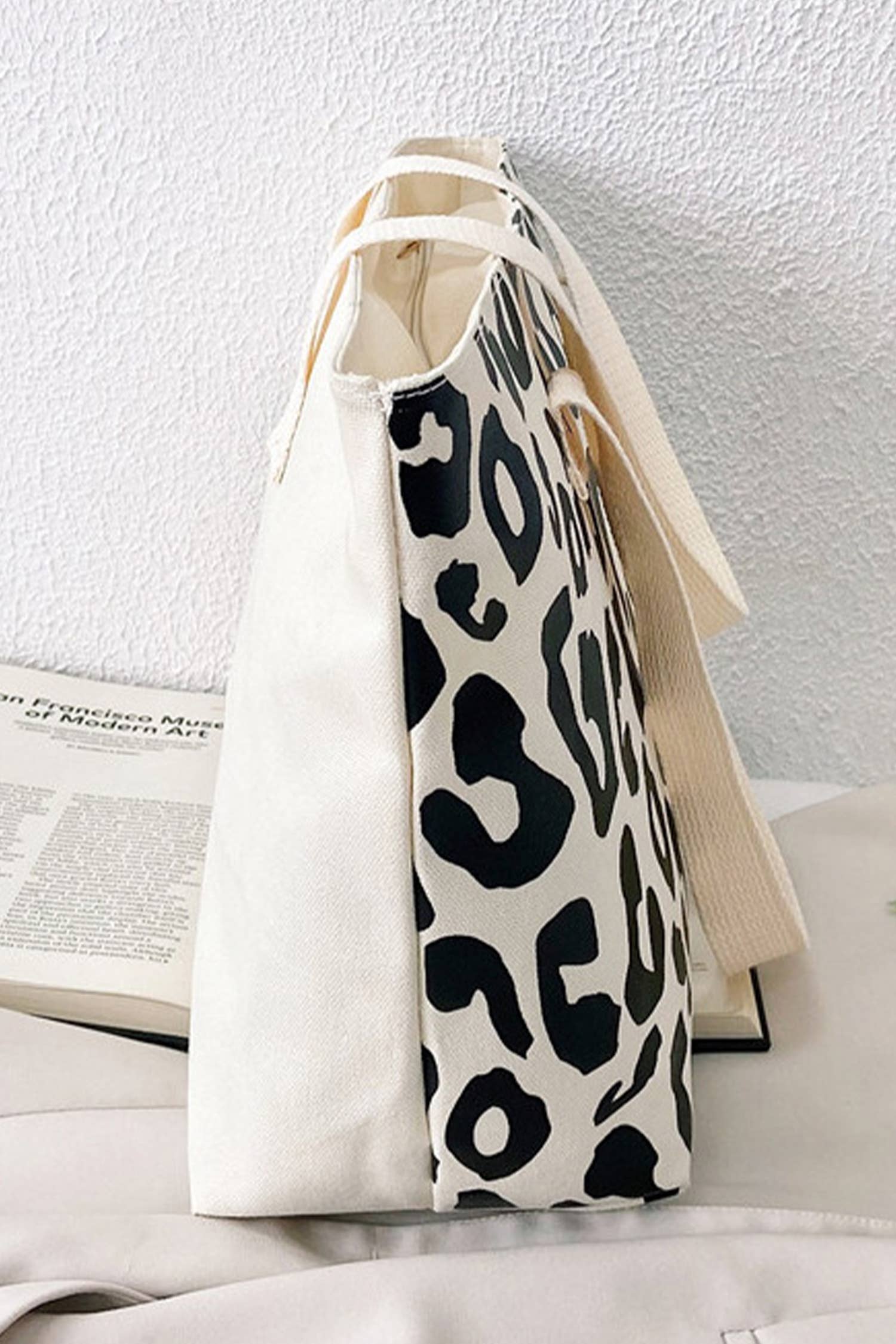 LDC Leopard Print Canvas Tote Bag