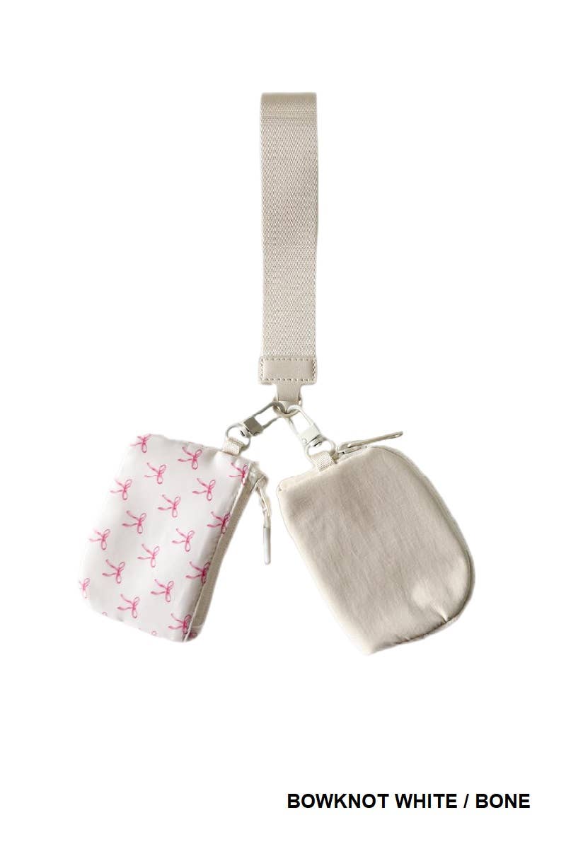 SI-26443 Dual Pouch Wristlet Keychain Wallet