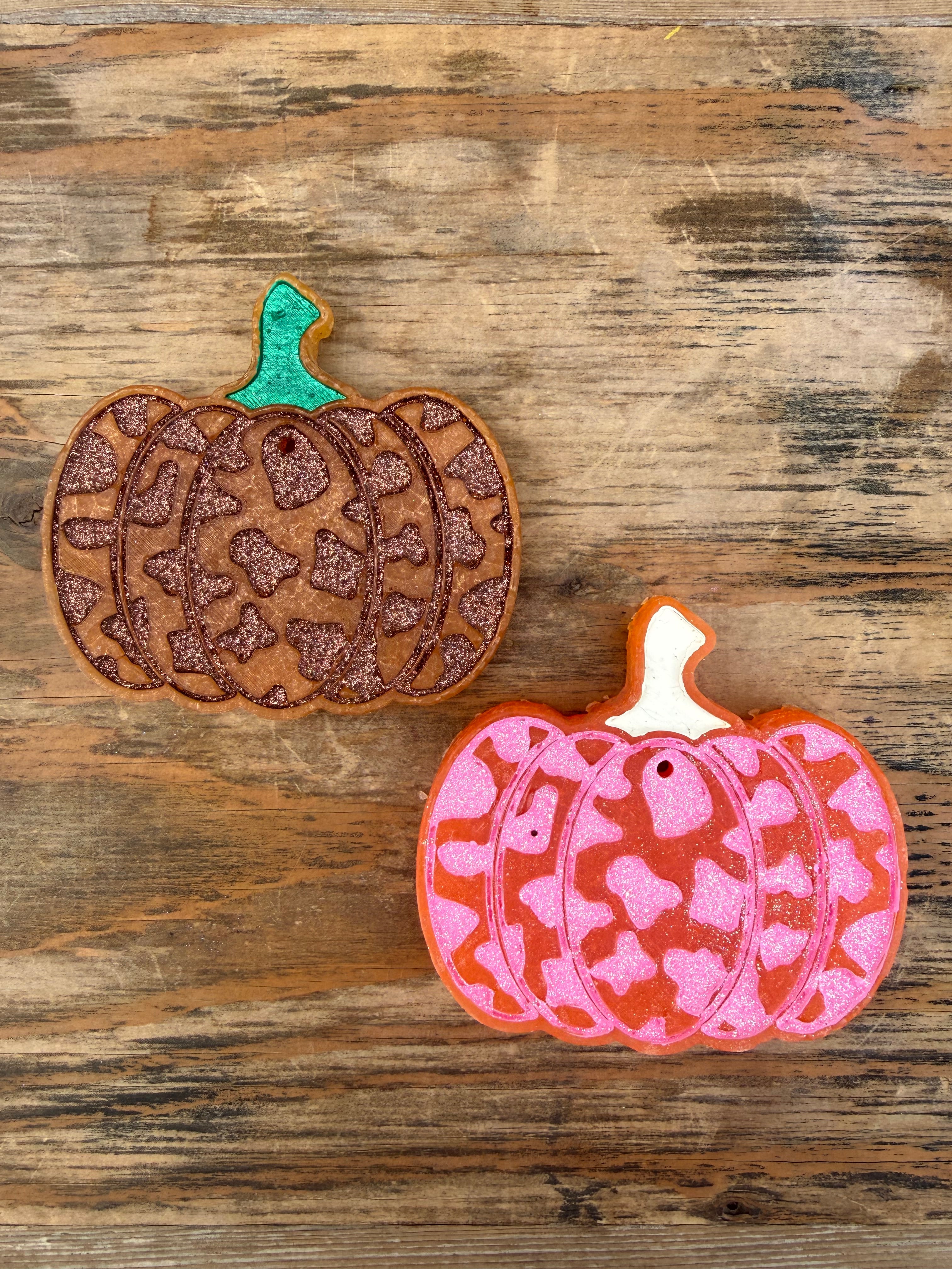 Fall Cow Print Pumpkin Car Freshie