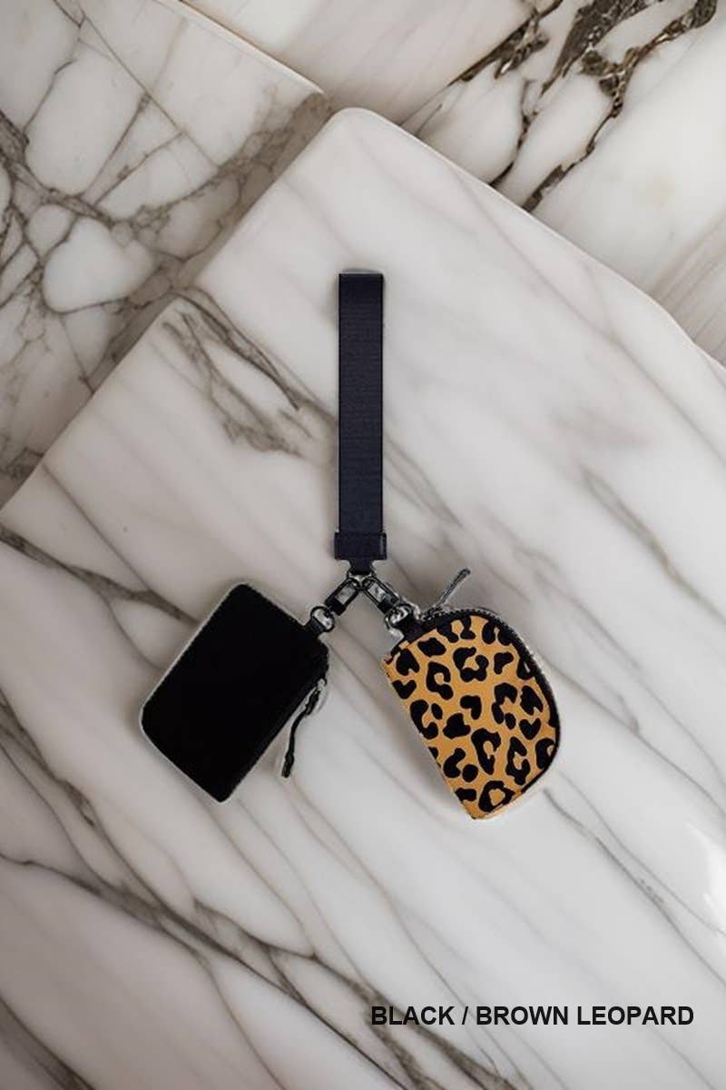 SI-26443 Dual Pouch Wristlet Keychain Wallet