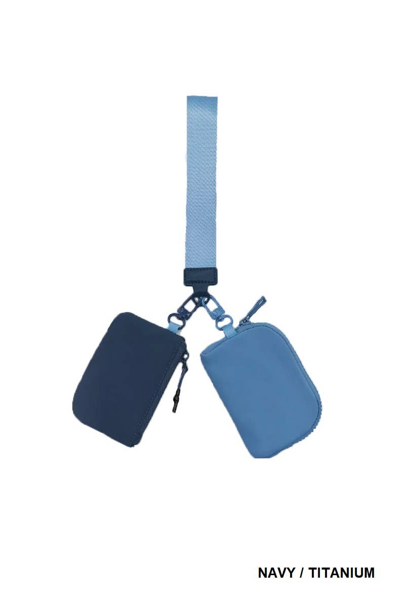 SI-26443 Dual Pouch Wristlet Keychain Wallet