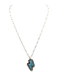 Western Turquoise Thunderbolt Necklace