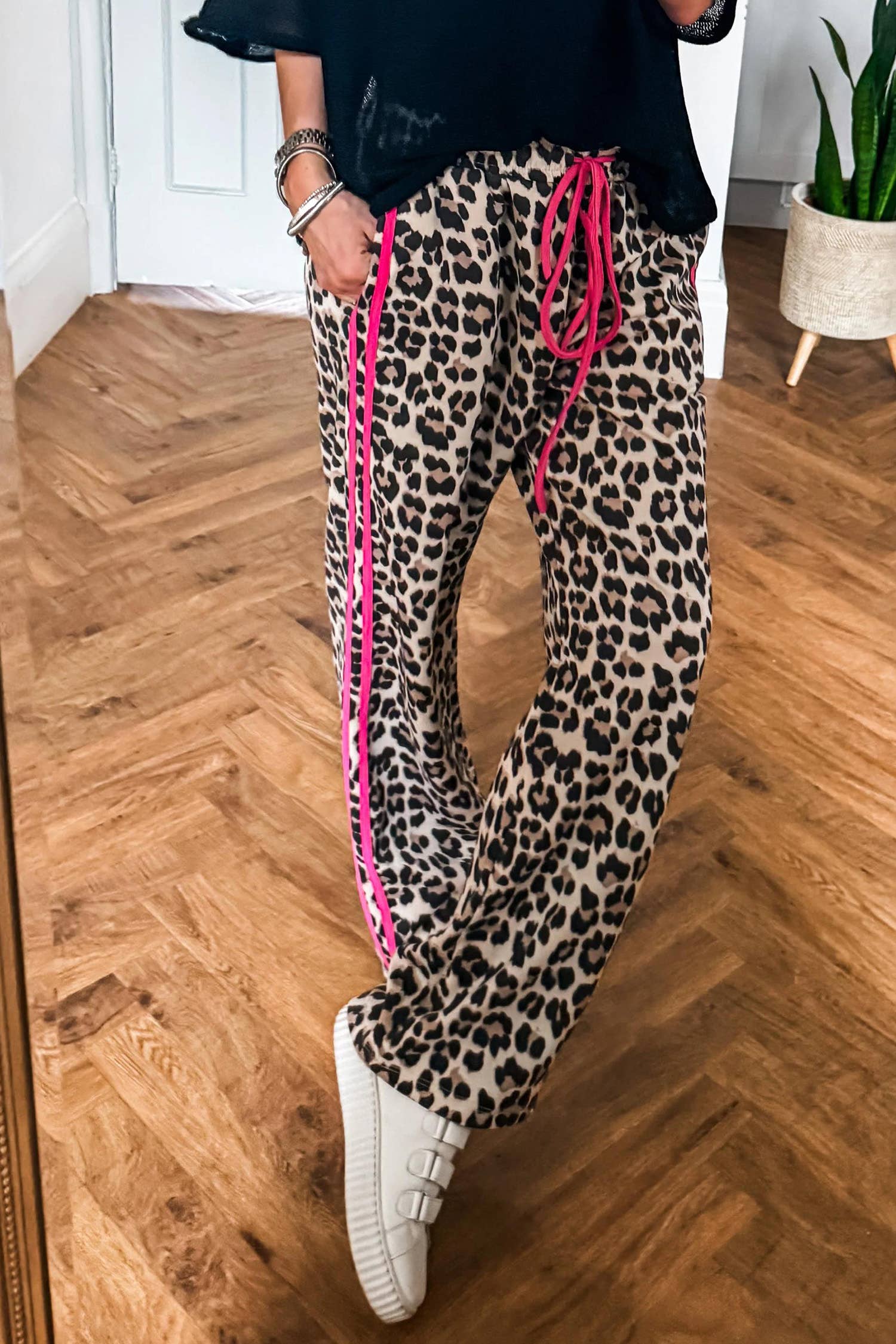 LDC Casual Shift Leopard Full-length High Waist Pants (PRE-ORDER)