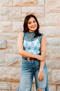 Jade Lace Sleeveless  Stretch Top