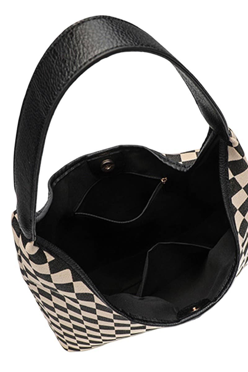 1205 Checkered Hobo Tote Bag SI-28856