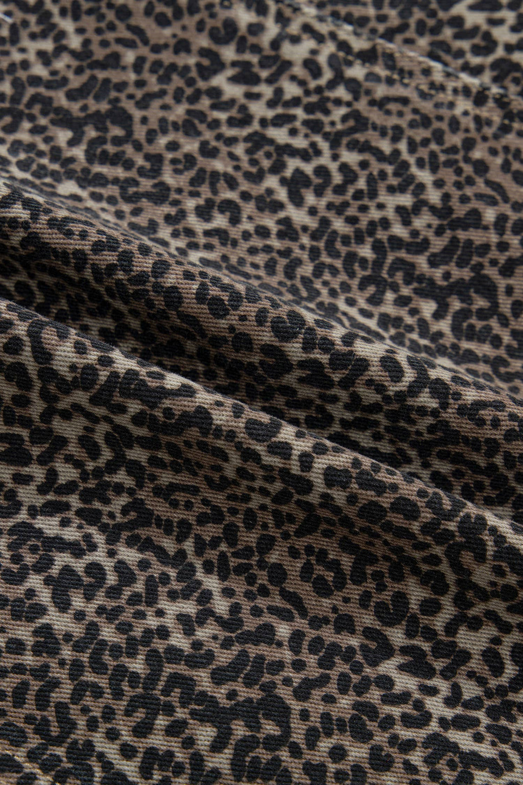 Leopard Print Button-Front Sleeveless Slim Denim Vest