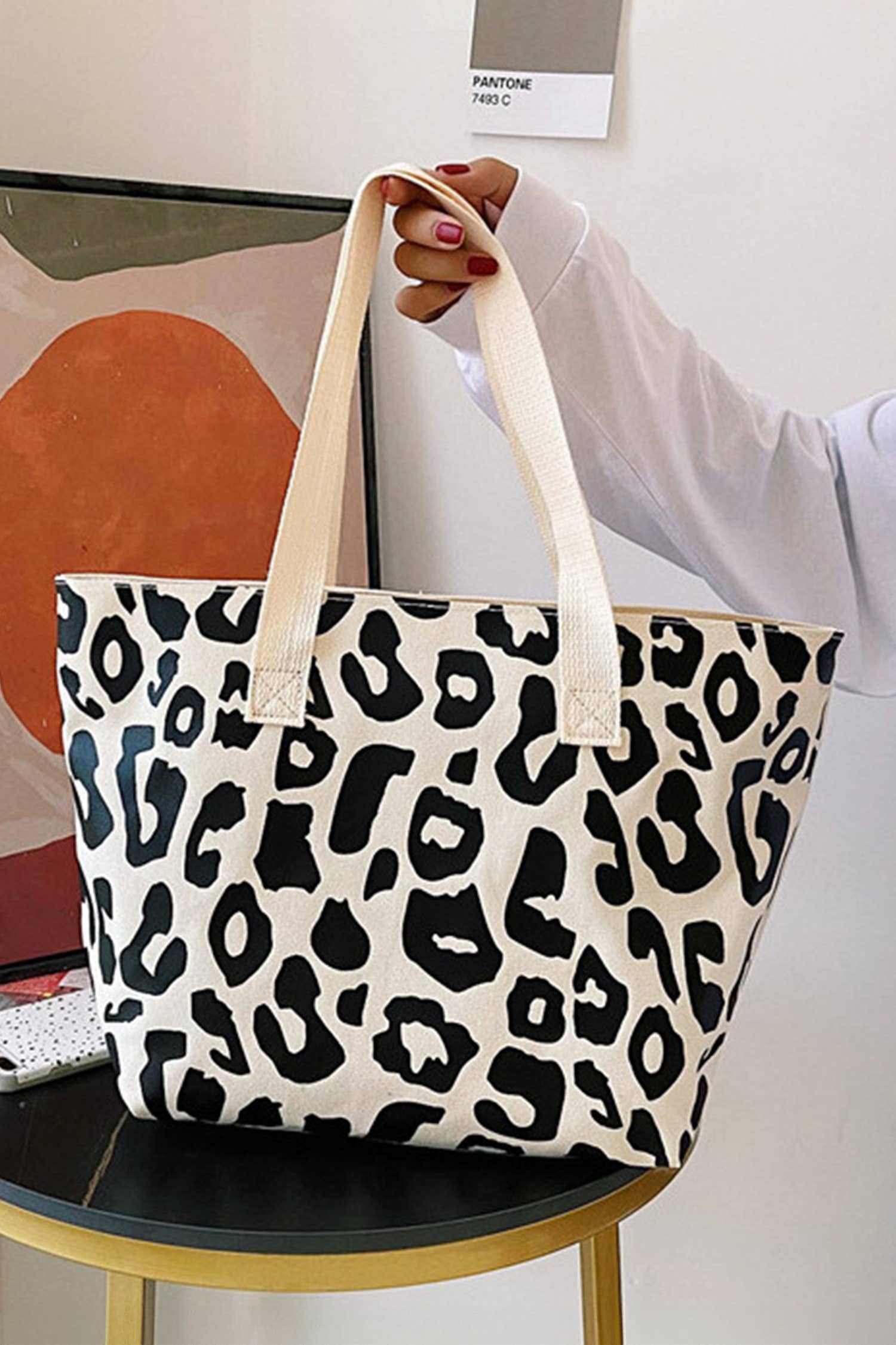LDC Leopard Print Canvas Tote Bag