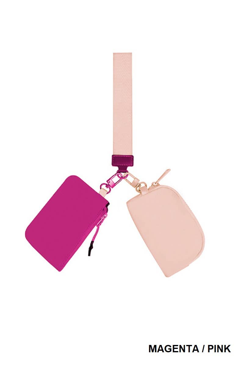 SI-26443 Dual Pouch Wristlet Keychain Wallet
