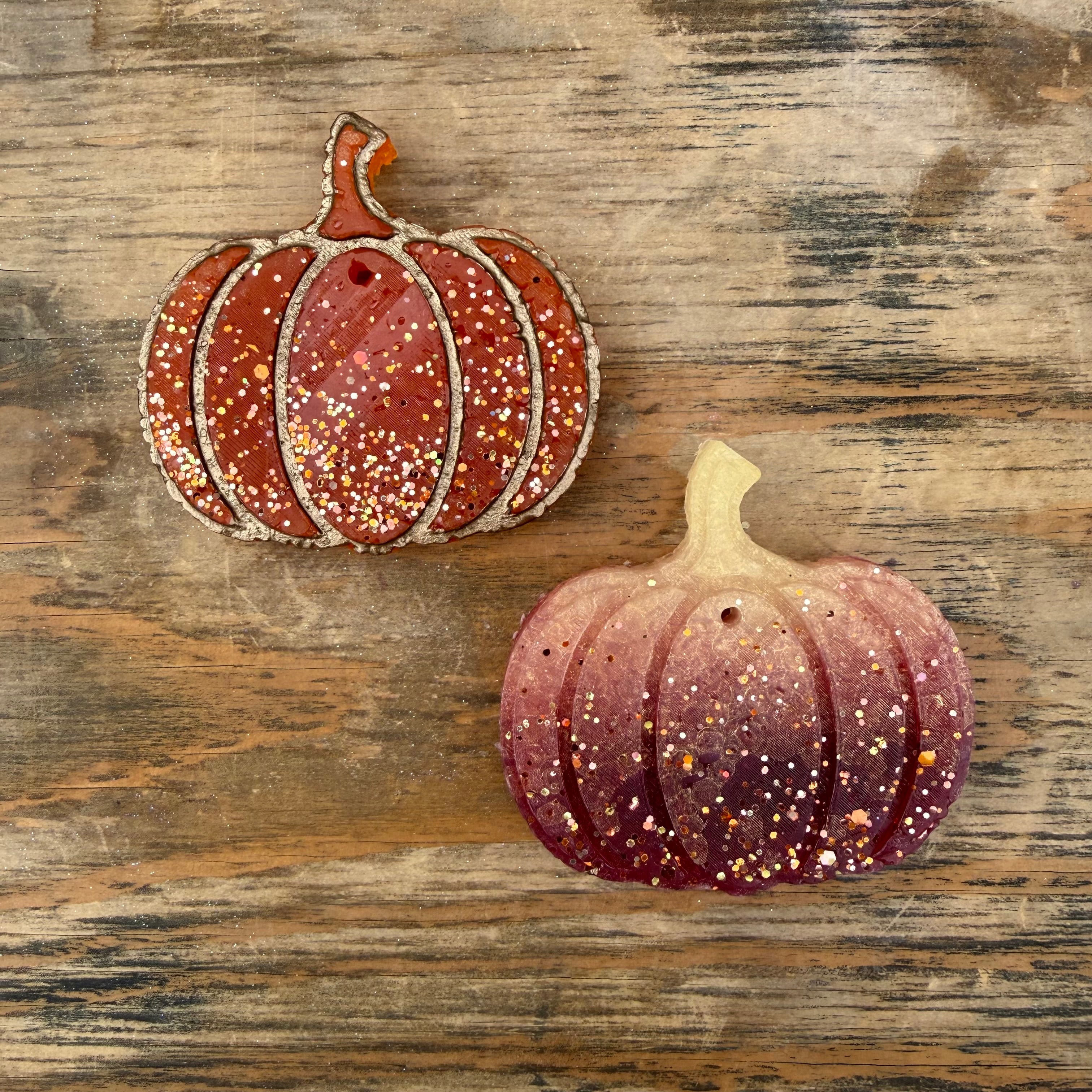 Fall Simple Pumpkin with Glitter Car Freshie