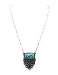 Western Boot Stitch Turquoise Necklace