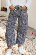 LDC Zebra Stripe Printed Wide Leg Jeans