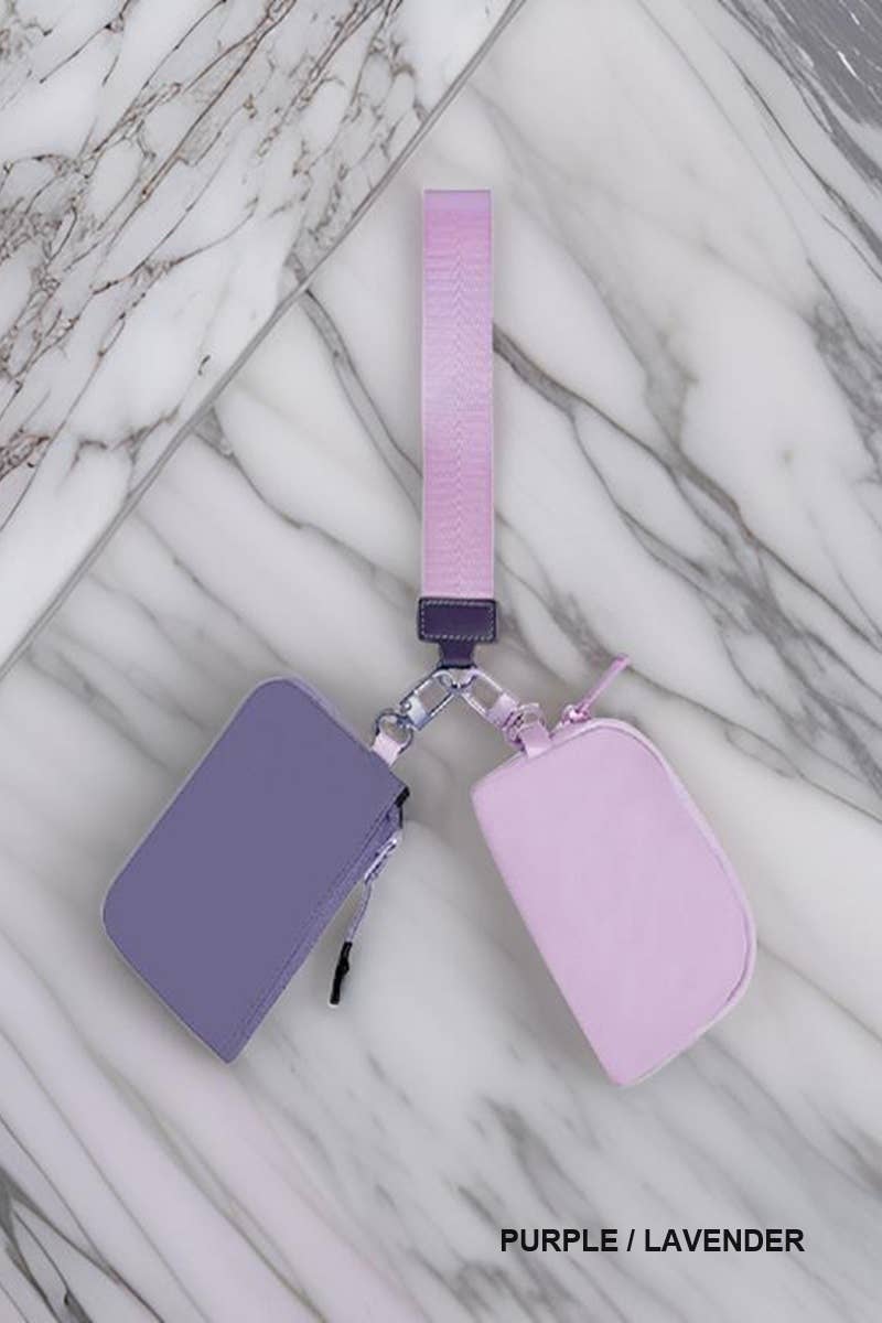 SI-26443 Dual Pouch Wristlet Keychain Wallet