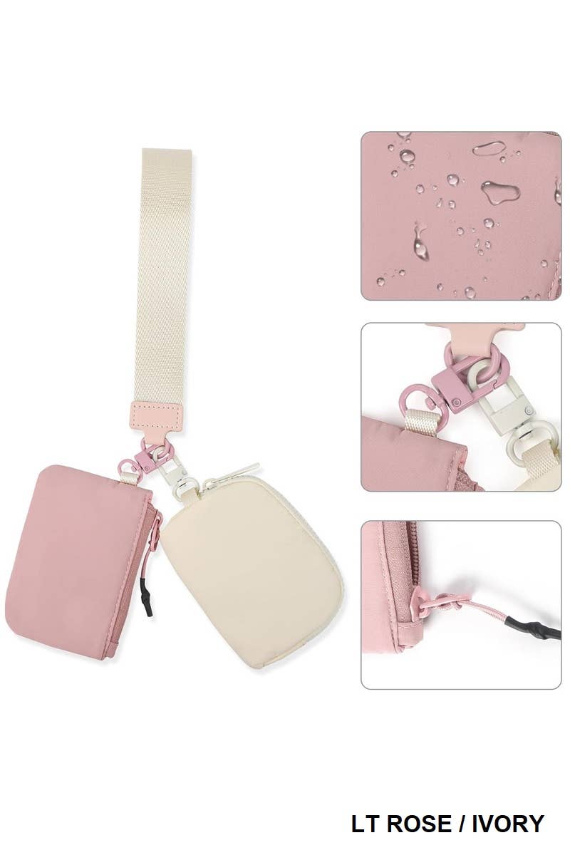 SI-26443 Dual Pouch Wristlet Keychain Wallet