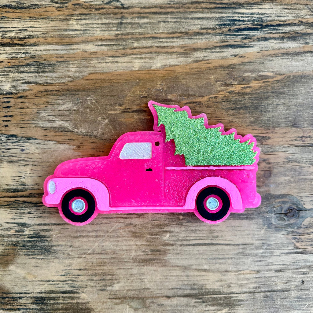 Christmas Truck with Tree Car Freshie
