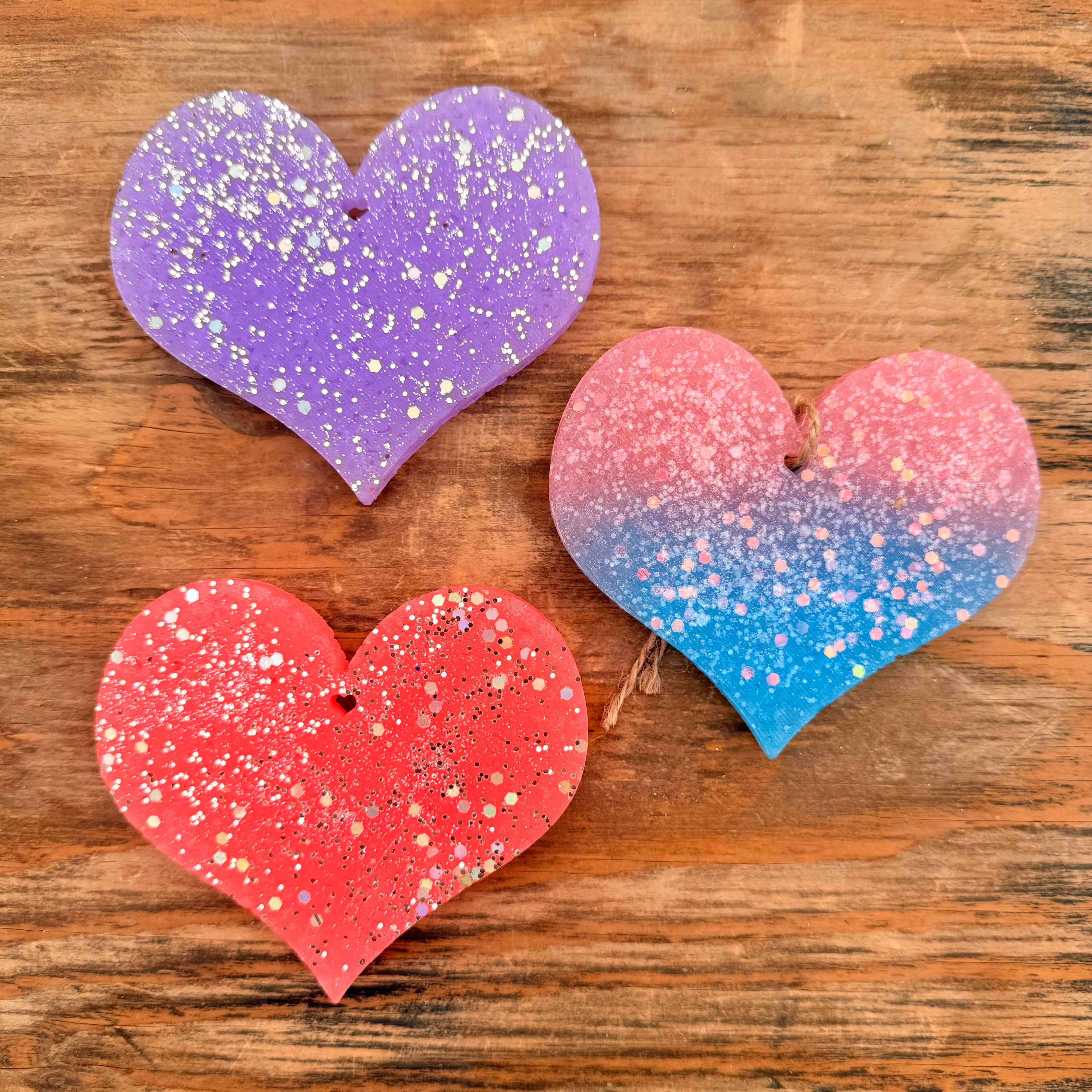 Heart with Glitter Car Freshie