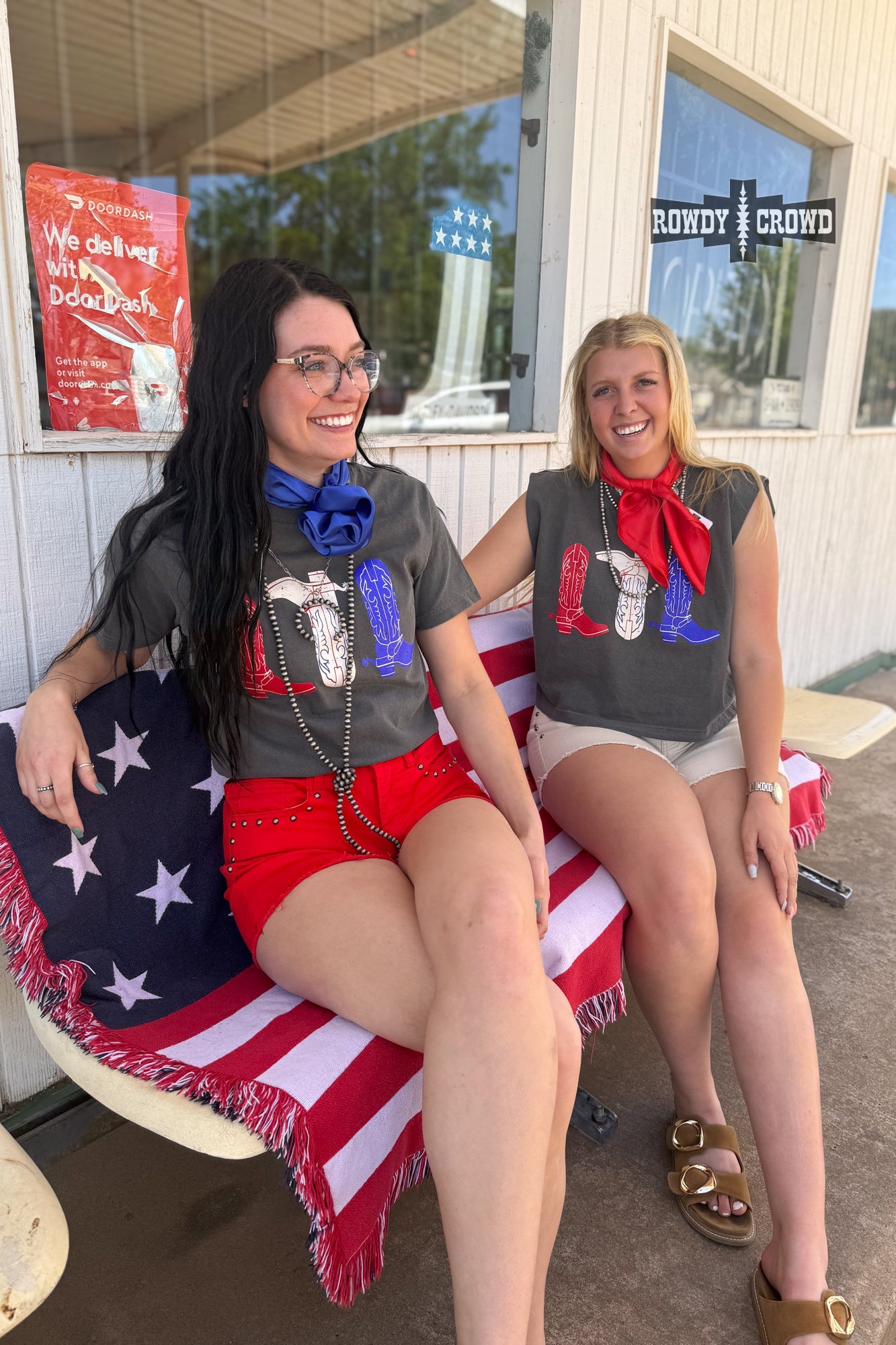 Red, White & Boots Tank