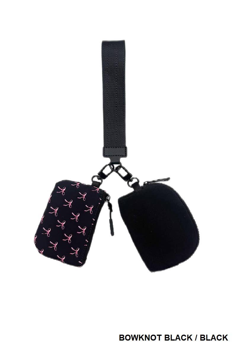 SI-26443 Dual Pouch Wristlet Keychain Wallet