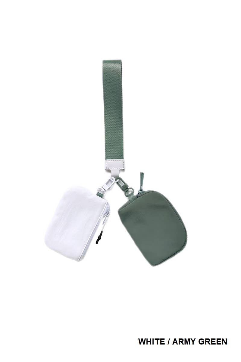SI-26443 Dual Pouch Wristlet Keychain Wallet