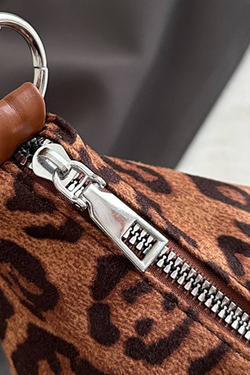 1216 Vintage Leopard Faux Suede Shoulder Bag SI-29023