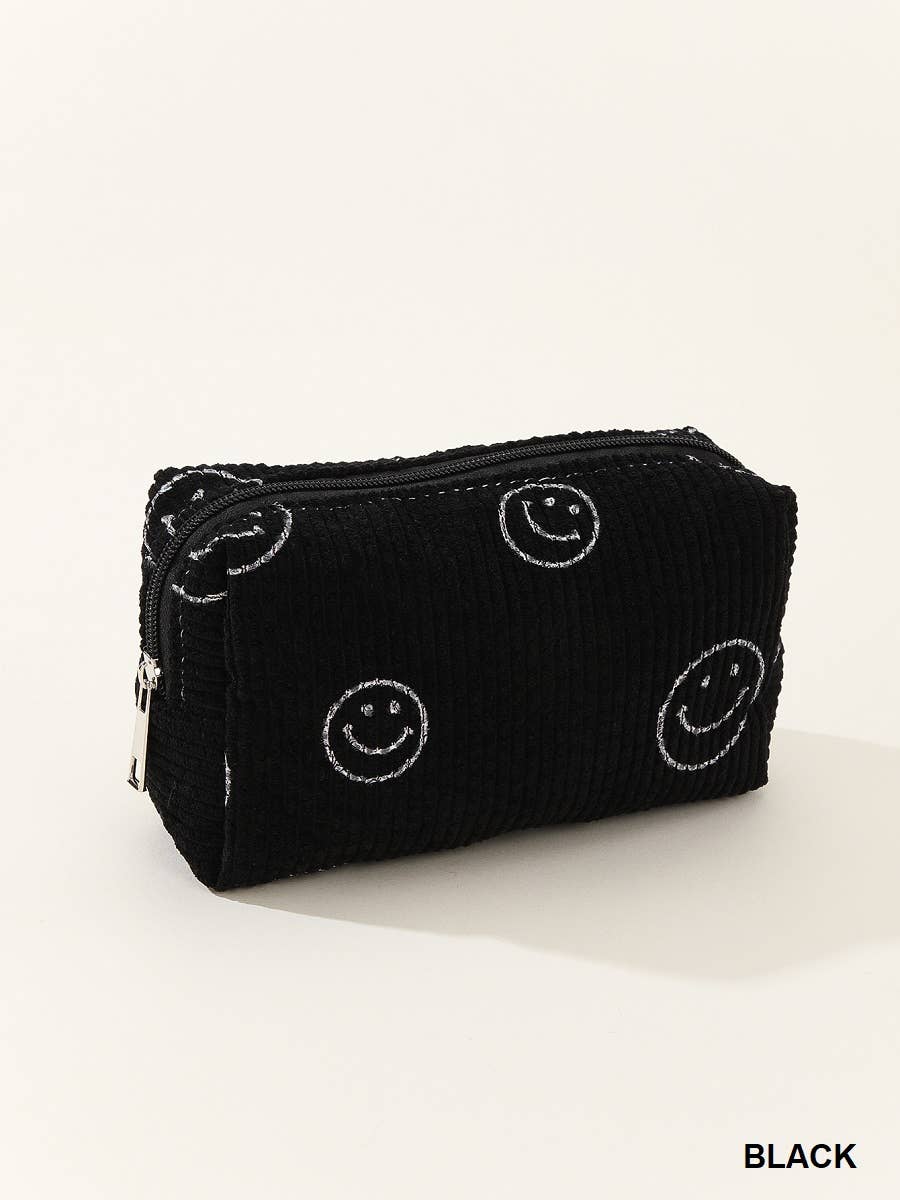 Corduroy cosmetic make up bag pouch