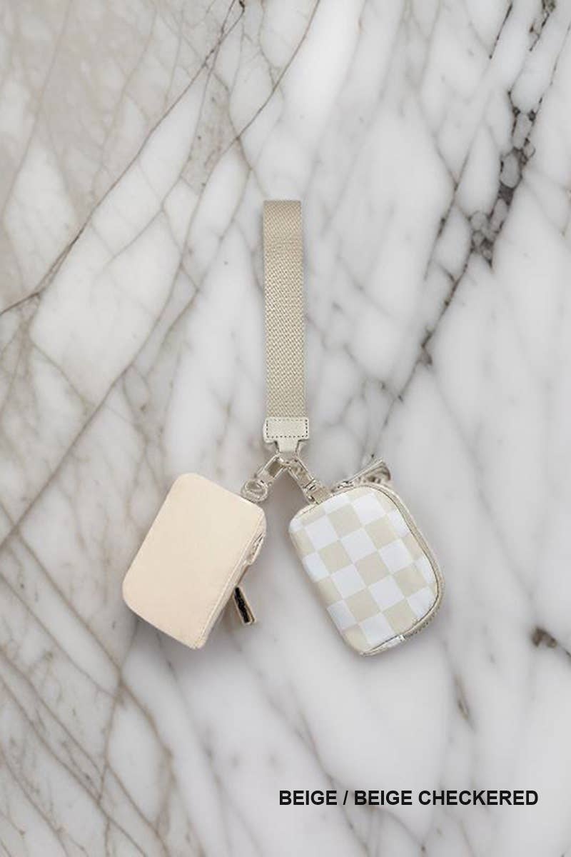 SI-26443 Dual Pouch Wristlet Keychain Wallet