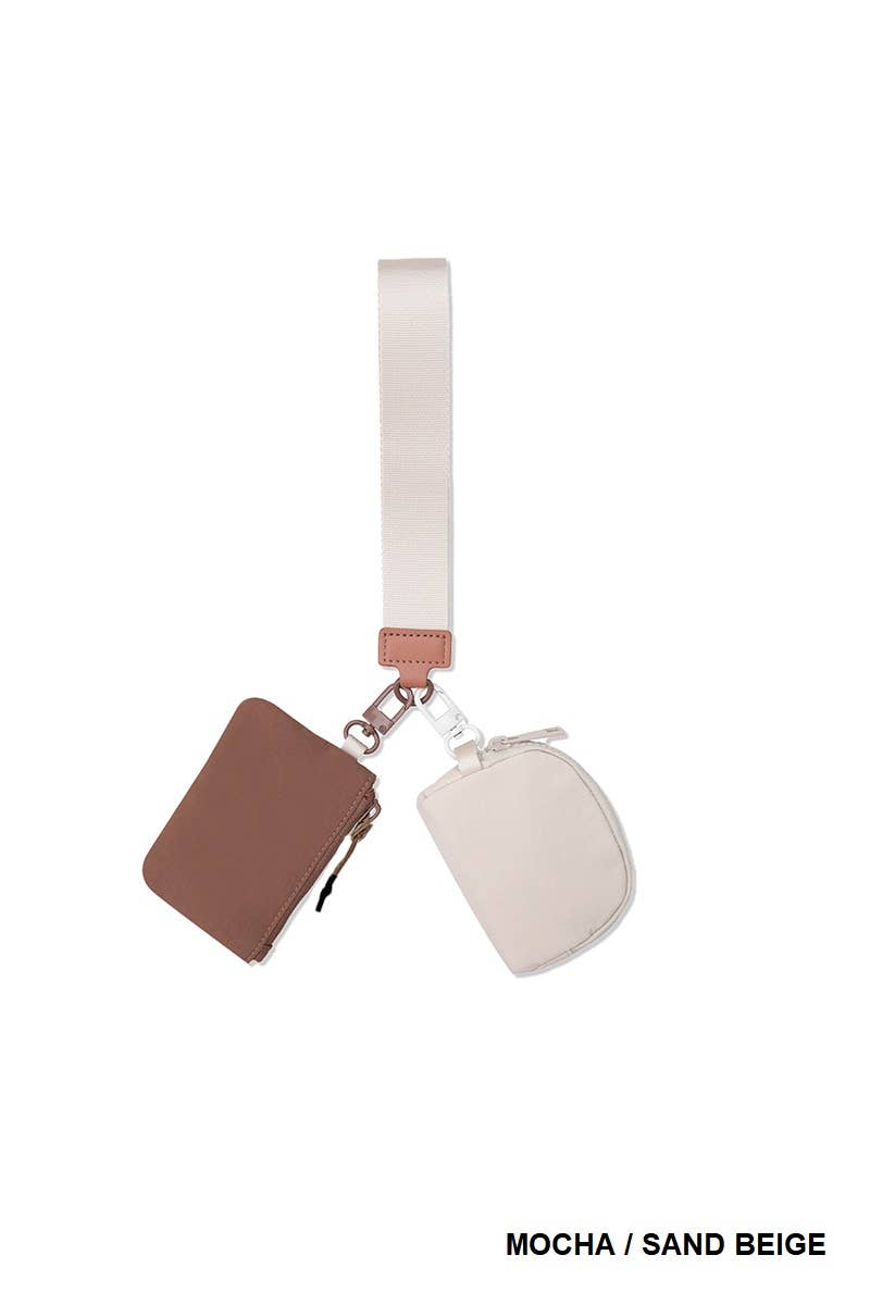 SI-26443 Dual Pouch Wristlet Keychain Wallet