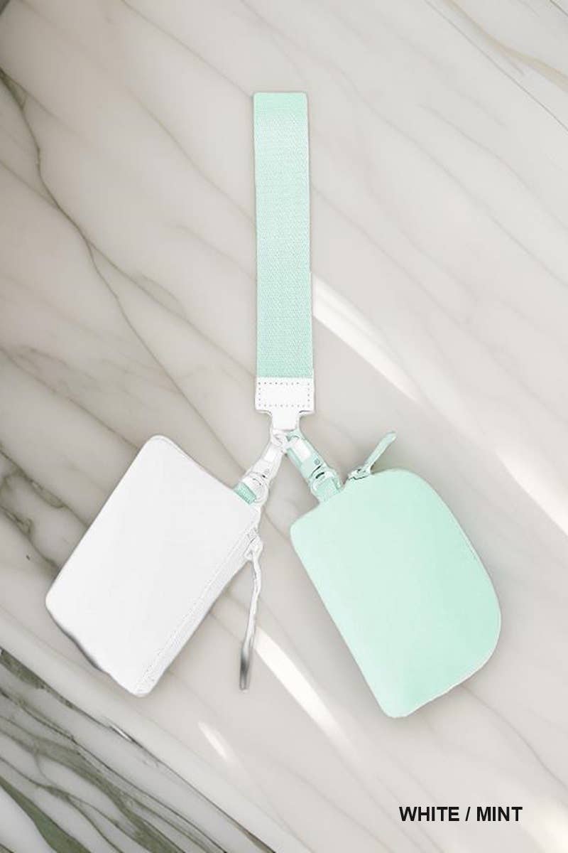 SI-26443 Dual Pouch Wristlet Keychain Wallet