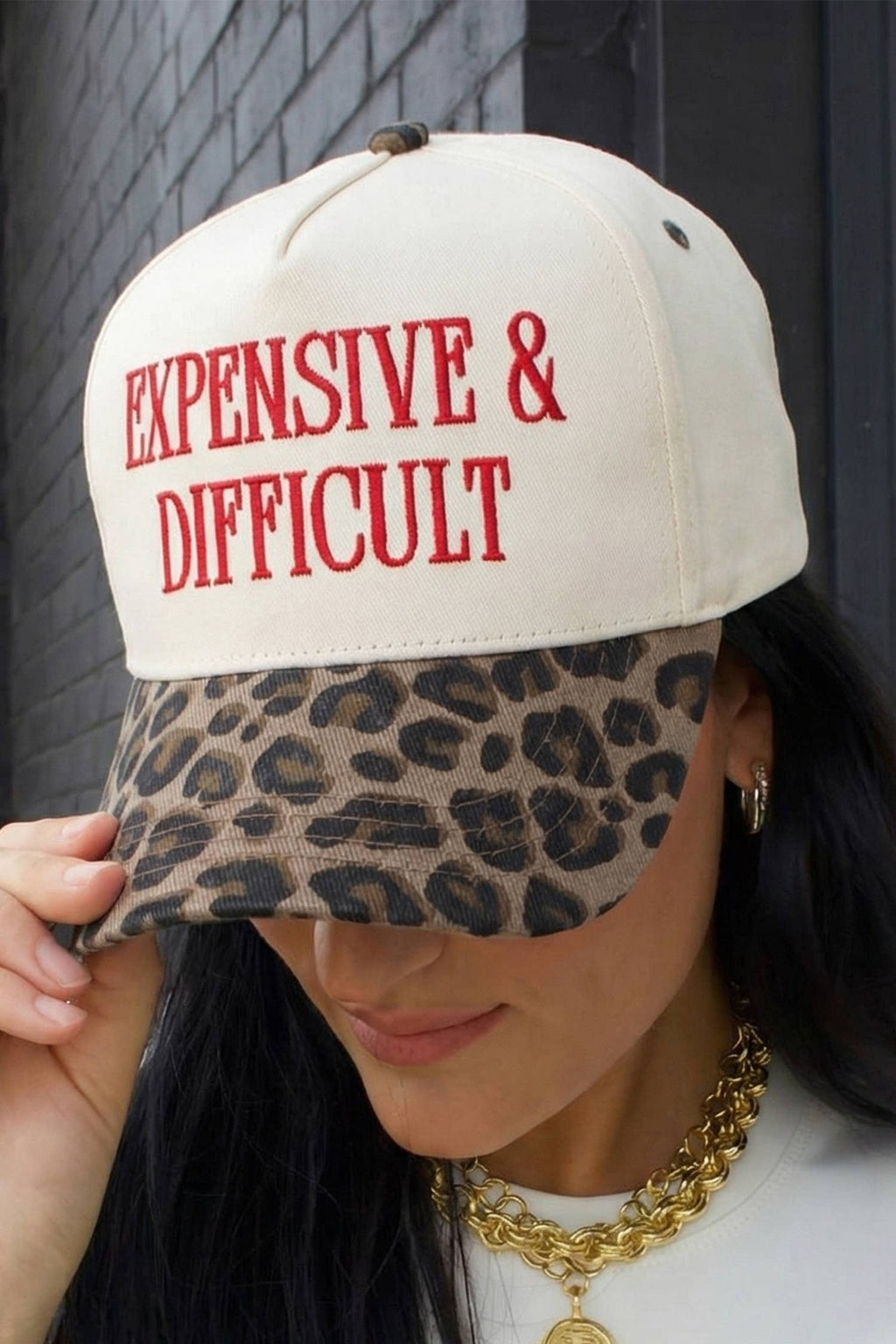 LDC EXPENSIVE & DIFFICULT Leopard Contrast Brim Cap