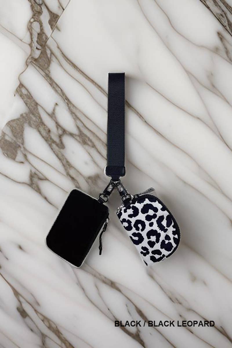 SI-26443 Dual Pouch Wristlet Keychain Wallet