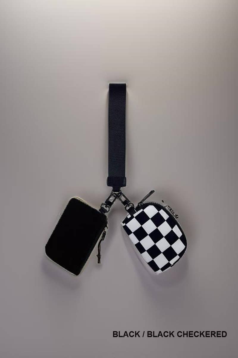 SI-26443 Dual Pouch Wristlet Keychain Wallet