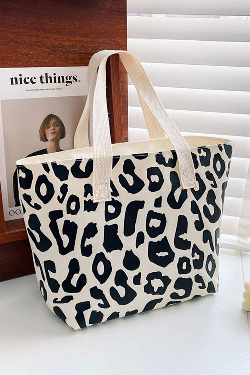 LDC Leopard Print Canvas Tote Bag
