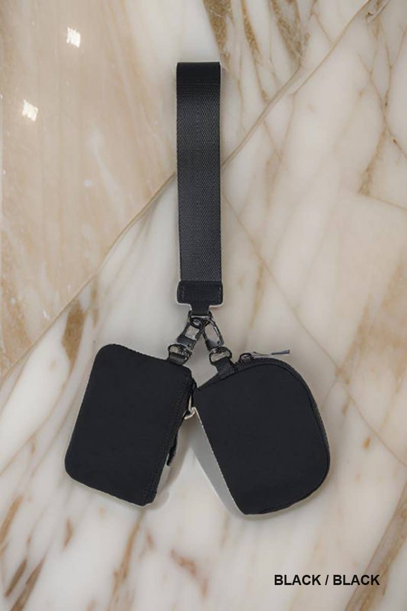 SI-26443 Dual Pouch Wristlet Keychain Wallet